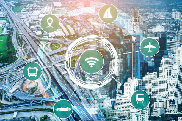 istock Smart transport technology concept for future car traffic on road 1263529583