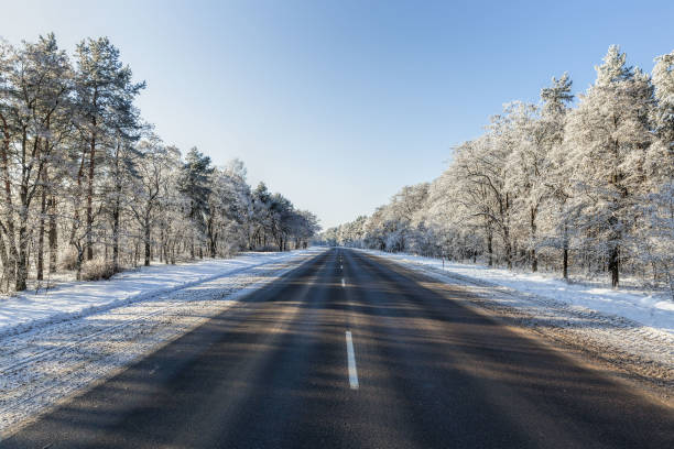 istock snow-covered winter road 1263532922