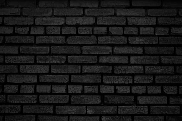 istock Black brick wall texture background. Black grunge background. 1263533303