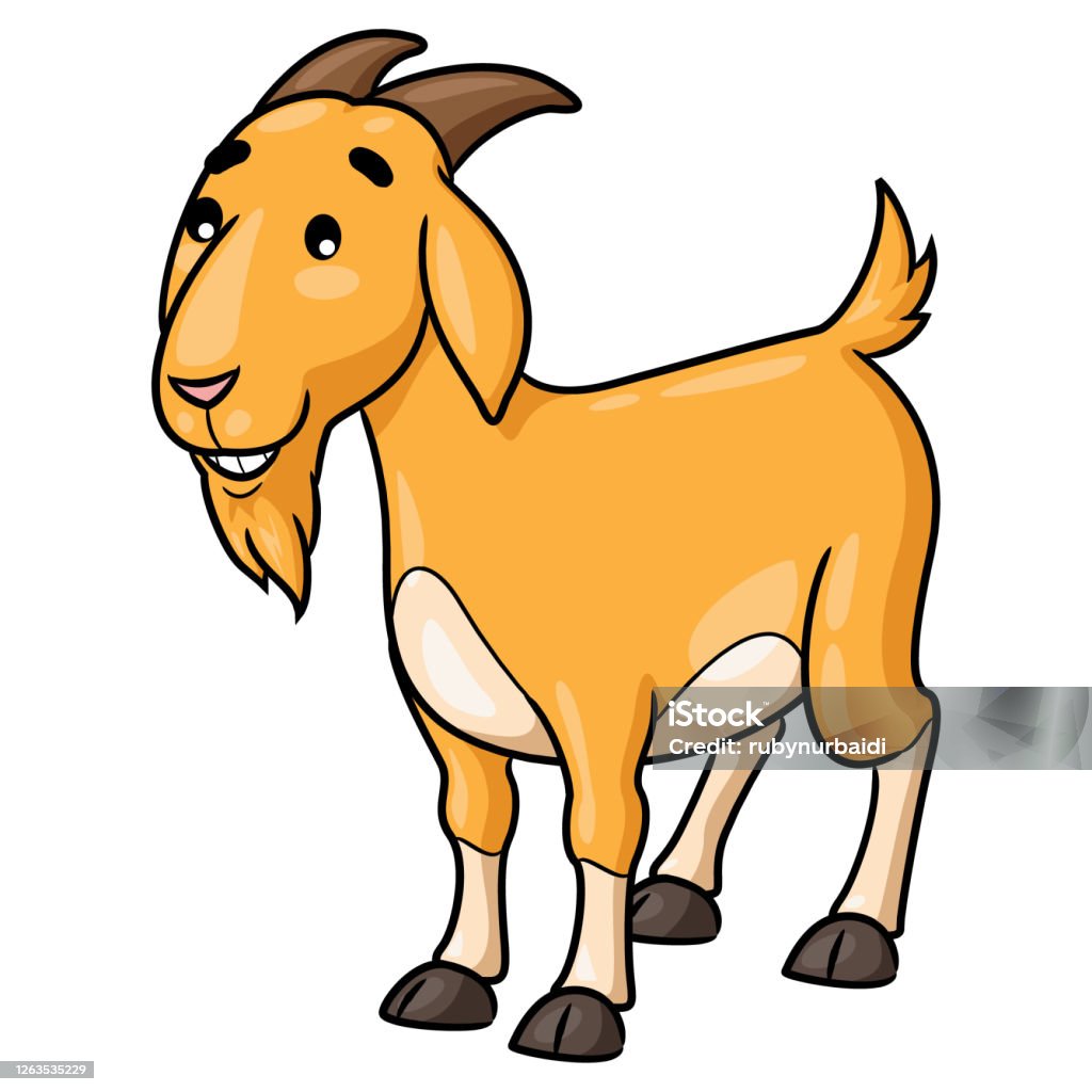 Goat Cartoon Smiling Stock Illustration - Download Image Now - Agriculture,  Animal, Beard - iStock