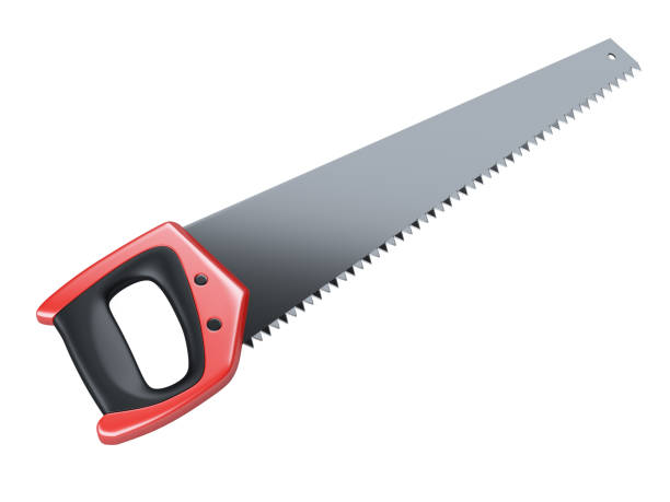 istock Hacksaw hand on wood with a plastic handle. 1263539522