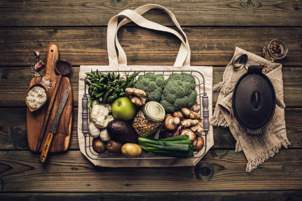 istock Zero waste Plastic free Vegan Vegetarian cooking flat lay 1263540813
