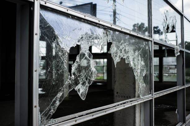 istock Accident cracked damaged broken shopping mall window glass 1263540980