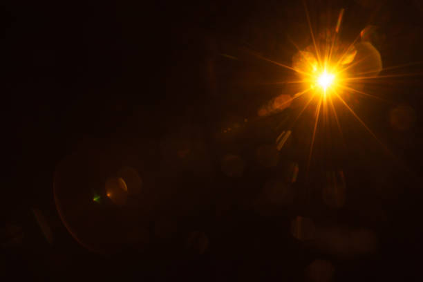 istock Abstract imitation sun starlight distant galaxy on a black background. 1263542904