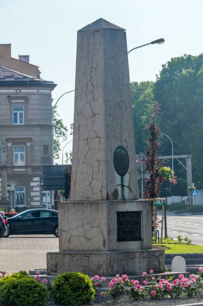 obelisk zu ehren chopins. - fryderyk stock-fotos und bilder
