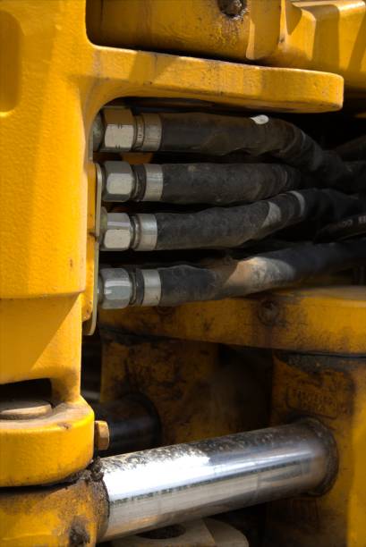 istock Hydraulic pressure pipes system of construction machinery 1263554789