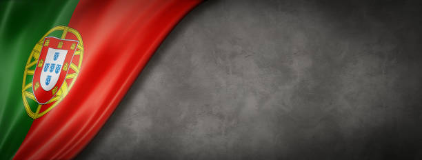 istock Portuguese flag on concrete wall banner 1263562069