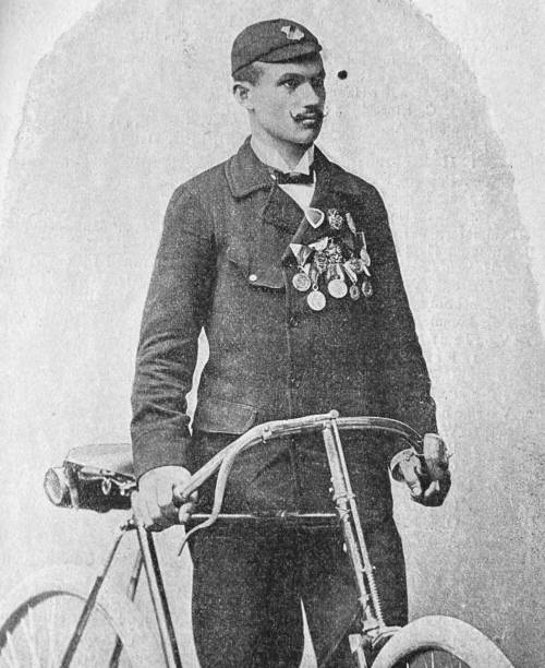 istock Cyclist Fran Greger, Graz, Austria, standing aside of his bicycle 1263563129