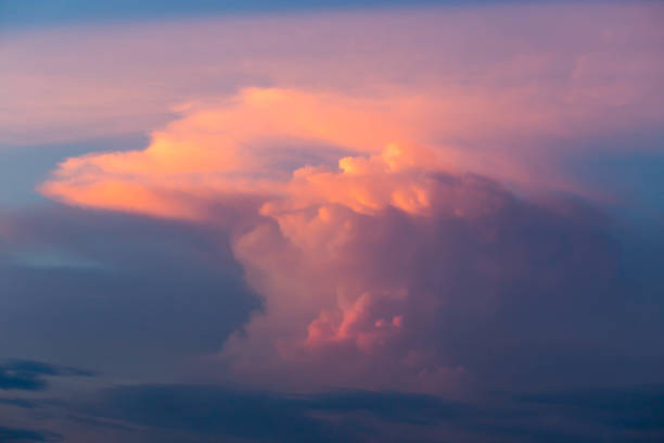 Sky with colorful cloud during evening twilight time