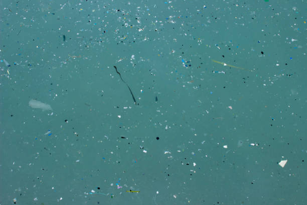 Microplastics in the Mediterranean Fine plastic parts in the sea off the Greek island of Crete. Recorded in May 2018 microplastic photos stock pictures, royalty-free photos & images