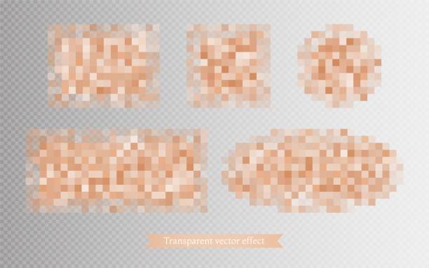Censor mosaic blur effect. Blurred censorship texture with pixels. Nudity or adult content coverage. Censor mosaic blur effect. Blurred censorship texture with pixels. Nudity or adult content coverage. Vector illustration isolated on transparent background. censorship stock illustrations