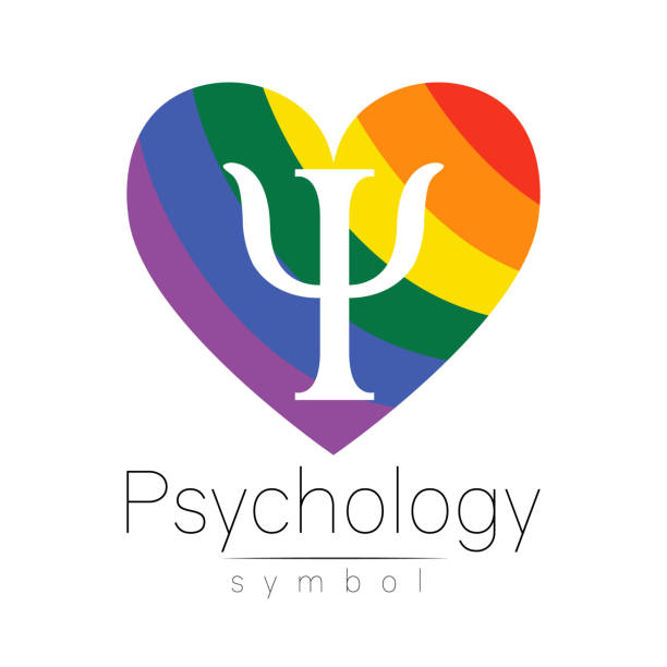 Modern logotype heart sign of Psychology. Letter Psi. . Creative style in vector. Design concept. Rainbow color isolated on white background. Symbol for web, print, card. LGBT flag Modern logotype heart sign of Psychology. Letter Psi. . Creative style in vector. Design concept. Rainbow color isolated on white background. Symbol for web, print, card. LGBT flag psi stock illustrations