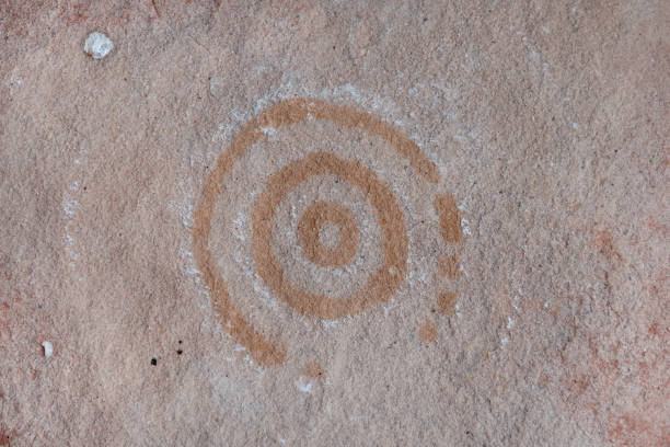 Archeological pre-historic cave man painting in South Africa