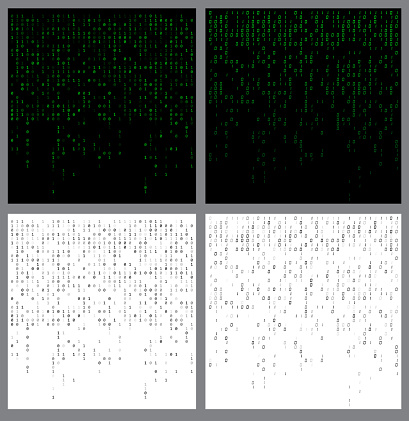 Matrix Fading Binary Code Falling Programming Fading Patterns Set Collection Of Zero ...