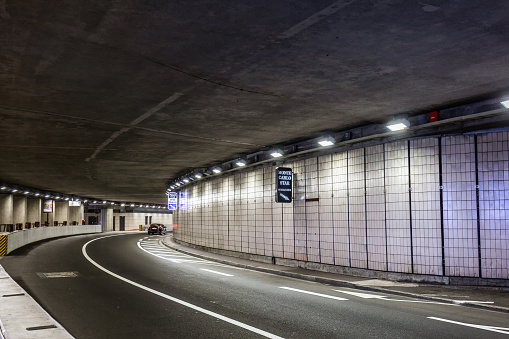 Famous Grand Prix F1 tunnel of Monte-Carlo at Monaco. Monaco, Monaco - July 29 2016.