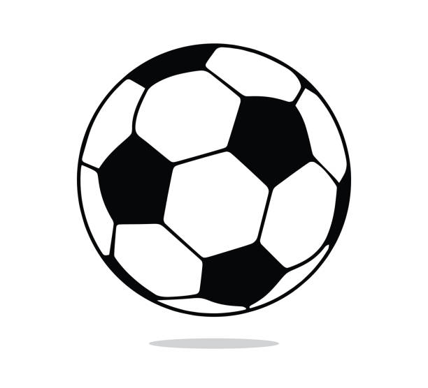stockillustraties, clipart, cartoons en iconen met het symbool van de bal van de voetbal, het balpictogram van de voetbal - voetbal teamsport