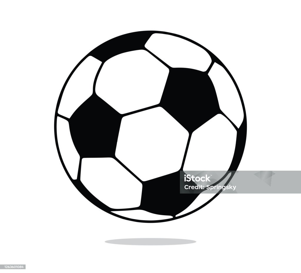 Символ футбольного мяча, значок футбольного мяча - Векторная графика Футбольный мяч роялти-фри