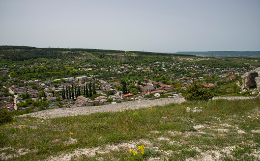 Top view on the city of Bakhchisarai, Crimea