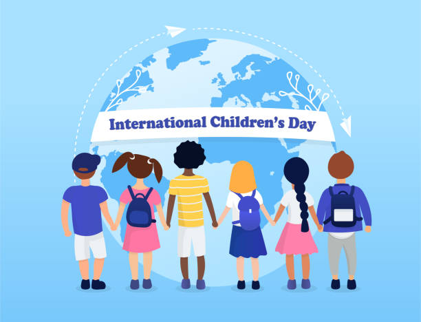 International Children's Day. Children of different races and cultures on the background of the planet. Fight for children's rights. International friendship. Cute Colorful Flat Vector Illustration International Children's Day. Children of different races and cultures on the background of the planet. Fight for children's rights. International friendship. Cute Colorful Flat Vector Illustration beautiful traditional indian girl stock illustrations