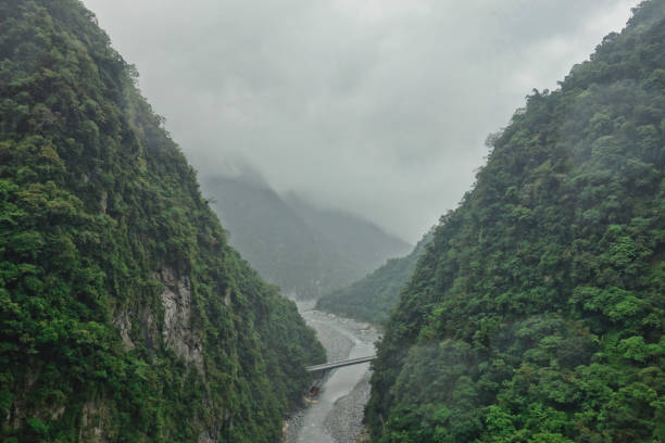 istock A bridge crossing a small river between two mountains in Taroko national park, Taiwan 1263619193