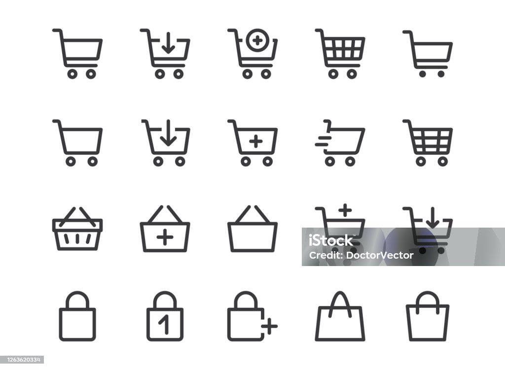 Shopping Cart Line Icon. Minimal Vector Illustration. Included Simple Outline Icons as Trolley, Supermarket Basket, Shop Bag, Add Item, E-commerce. Editable Stroke. Pixel Perfect Shopping Cart Line Icon. Minimal Vector Illustration. Included Simple Outline Icons as Trolley, Supermarket Basket, Shop Bag, Add Item, E-commerce. Editable Stroke. Pixel Perfect. Icon Symbol stock vector
