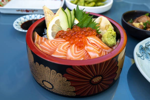 istock Some Tasty salmon caviar and Sashimi 1263625839