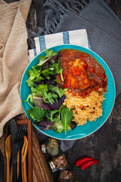 istock Basque Braised Chicken With Peppers and rice 1263627285