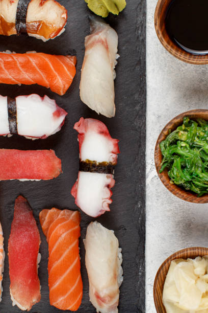 istock Sushi Set, nigiri on a plate 1263627963