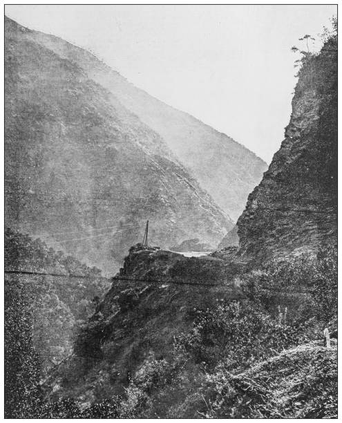 istock Antique black and white photograph: Chiffa gorge 1263630735