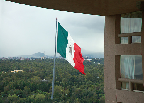 Large Mexican Flag at Chapultepec Park-Mexico City, Mexico