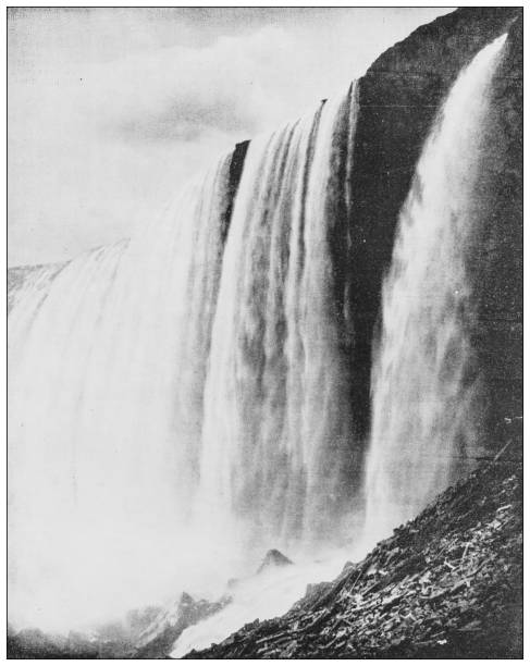 istock Antique black and white photograph: Niagara falls horseshoe 1263631044