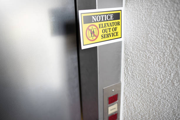 istock elevator out of service sign attached to elevator door 1263632492