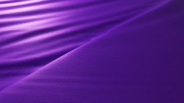 istock Abstract fabric movement background. Textured violet leather fabric blows in the wind. 3d illustration 1263637173