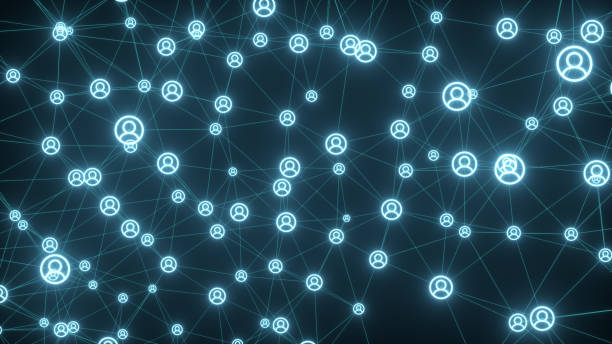 istock Connecting people on the internet, nodes transforming. Social network connections 3d illustration 1263637179