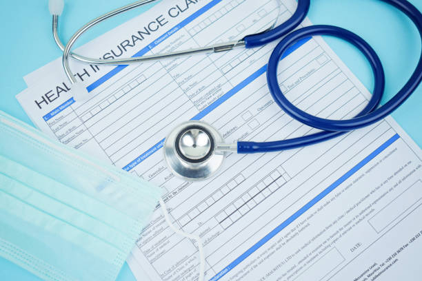 istock Health insurance form with stethoscope Medical Form 1263637754