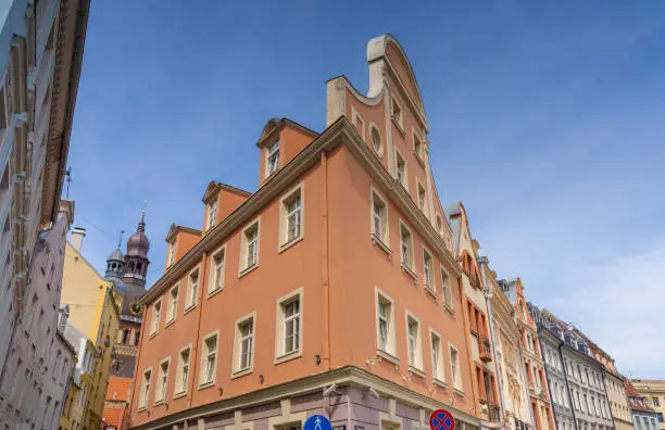 Photo of The charming streets of the old town of Riga, Ltvia.  Founded in 1209 its old town is a UNESCO World Heritage Site.