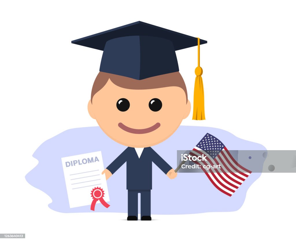 Phim Hoạt Hình Tốt Nghiệp Với Mũ Tốt Nghiệp Cầm Bằng Tốt Nghiệp Và ...