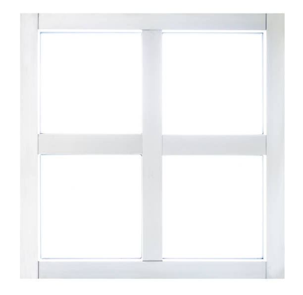 istock Square clear steel window isolated 1263640773