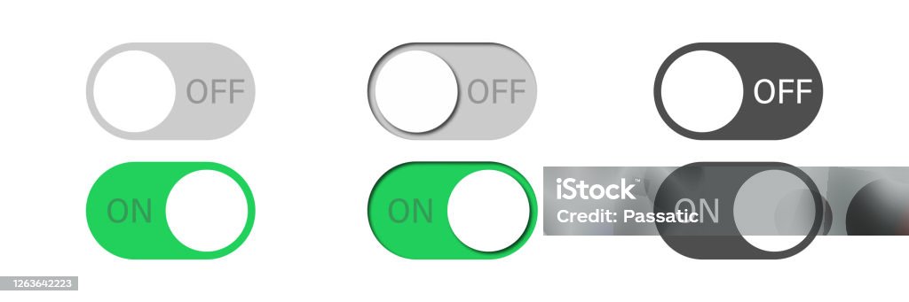 Toggle Vector Switch Slider Button On Off Mobile Phone Ui Interface ...
