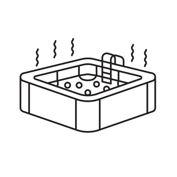 hot-jacuzzi-whirlpool-symbol - whirlpool stock-grafiken, -clipart, -cartoons und -symbole