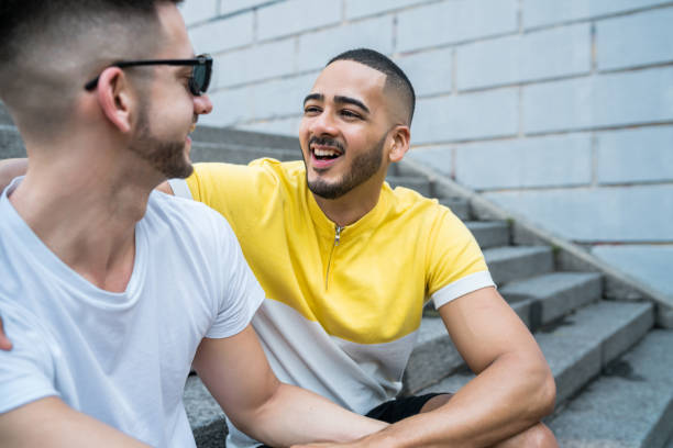 istock Gay couple spending time together. 1263646371