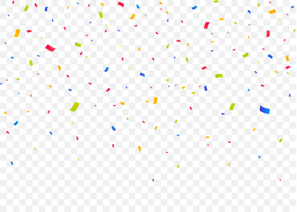 istock Color falling confetti isolated background. Colorful pieces of paper. Confetti explosion 1263646759
