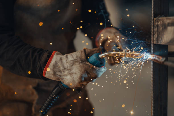 istock Experienced welder works in the factory 1263648039