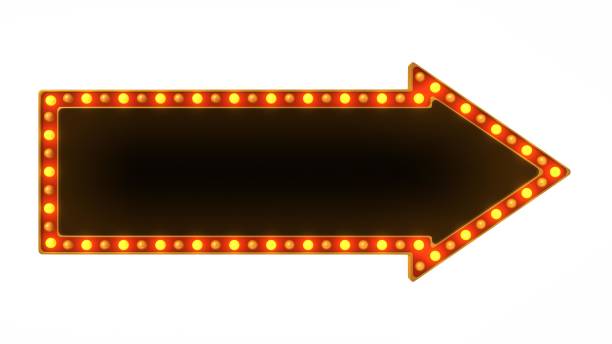 istock Red marquee gold light board sign retro on white background. 3d rendering 1263654969