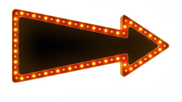 istock Red marquee gold light board sign retro on white background. 3d rendering 1263655020