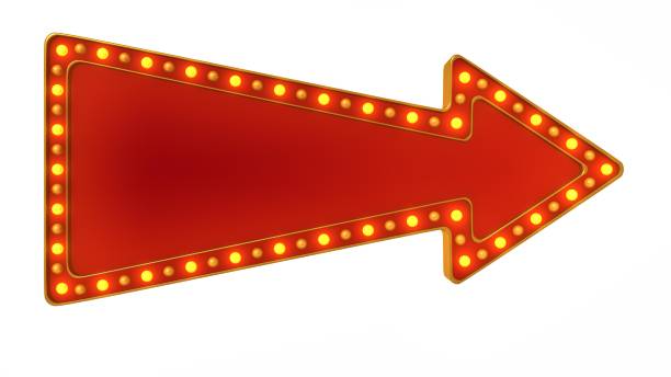istock Red marquee gold light board sign retro on white background. 3d rendering 1263655022