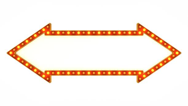 istock Red marquee gold light board sign retro on white background. 3d rendering 1263655032