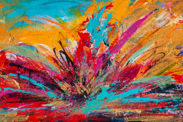 Abstrakte Malerei, Acrylfarben auf Leinwand