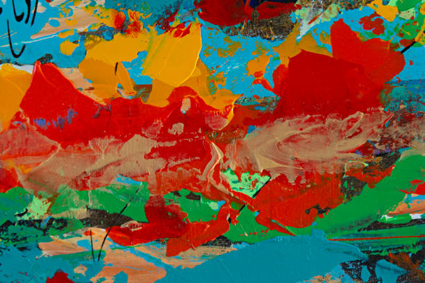 istock Fine Art Abstract Painting Background with Brush Strokes 1263658374