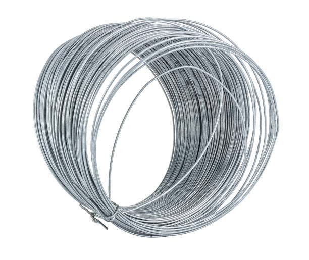 istock Bonded rings of thin steel galvanized wire isolated on white background 1263658448